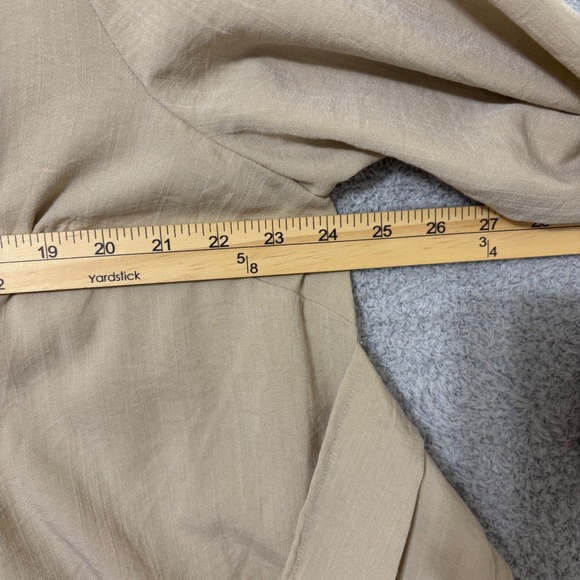 Work Casual Wrap Blouse Beige Tie Front Lightweight Top 18 Eloquii - Picture 12 of 14